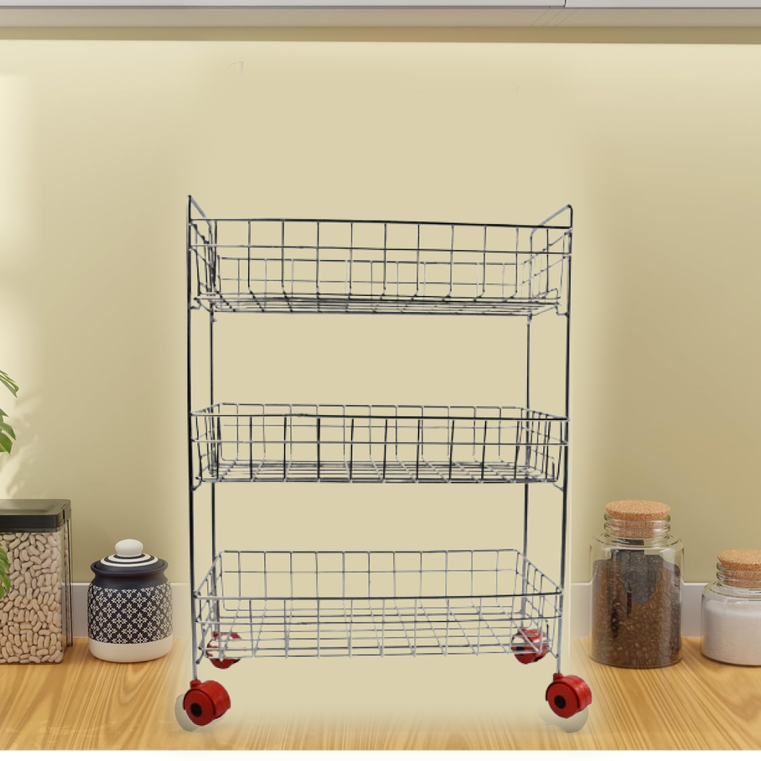 3-Tier Stainless Steel Kitchen Trolley