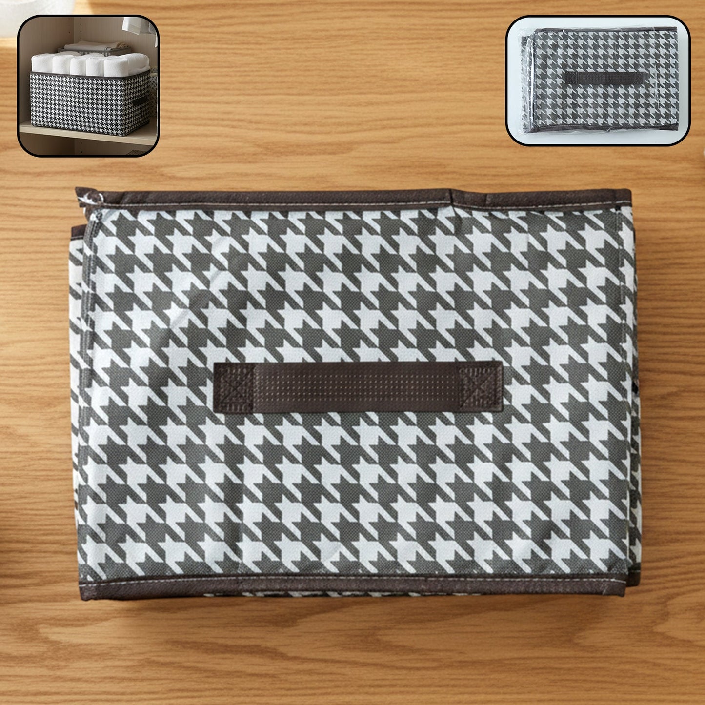 Foldable Fabric Storage Basket Organizer Box (1 Pc, 40x28Cm)