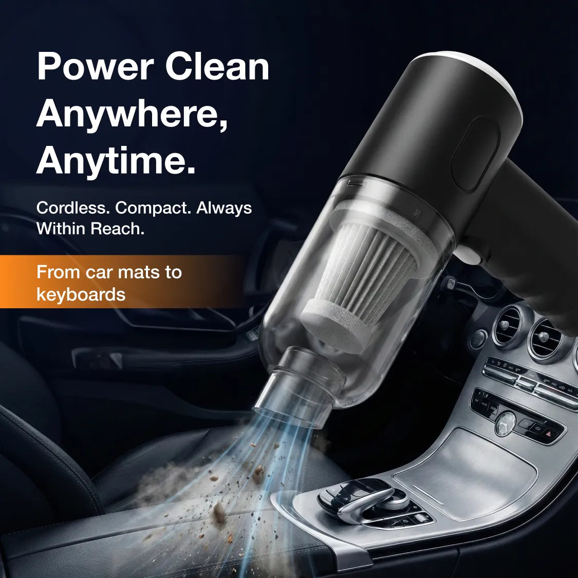 3 in 1 Mini Car Vacuum – Wireless, Rechargeable, Blower & Dust Cleaner for Car & Home