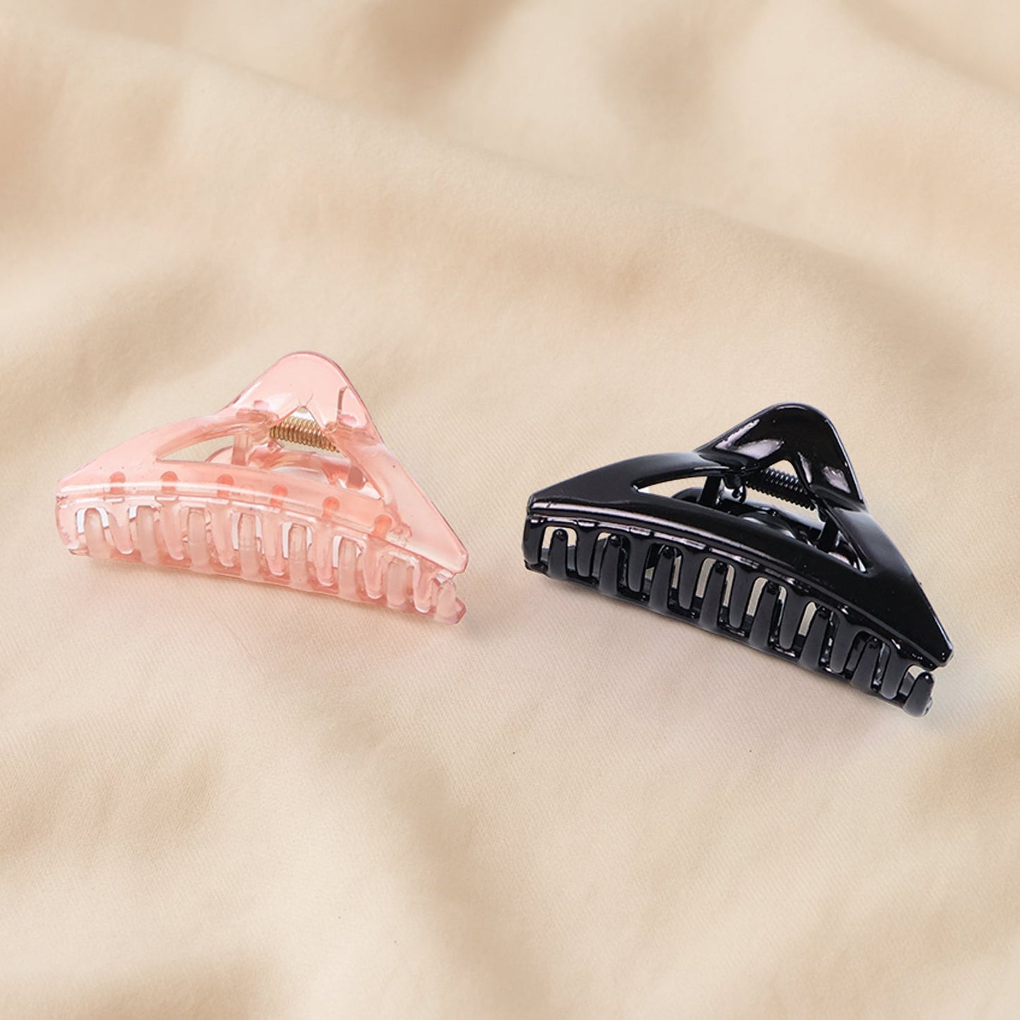 Triangle Shape Mix Color Plastic Hair Claw Clip – 12 Pc Durable Grip Women and Girls