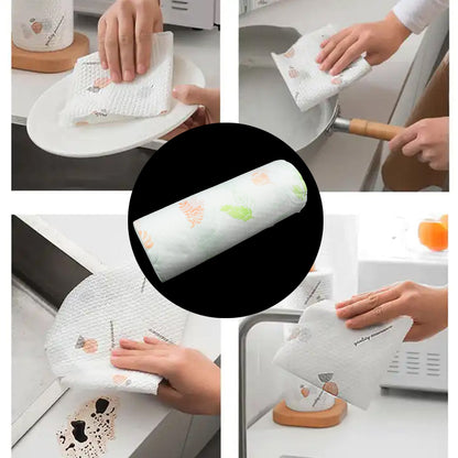 Non Woven Reusable Tissue Roll Oil Absorbing Paper Towel 40 sheets / Pulls