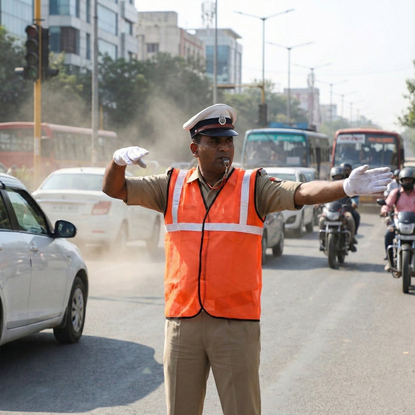 Orange Safety Jacket For Having protection against accidents usually