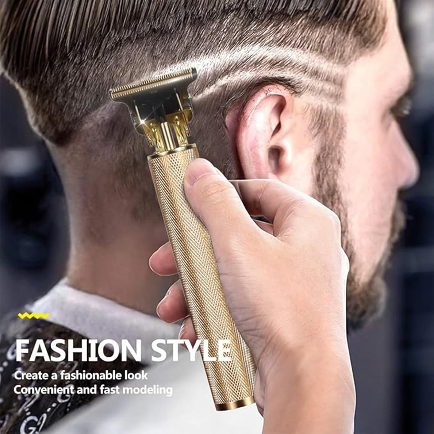 Men’s Hair Trimmer & Beard Clipper with 4 Adjustable Blades & Cleaning Brush