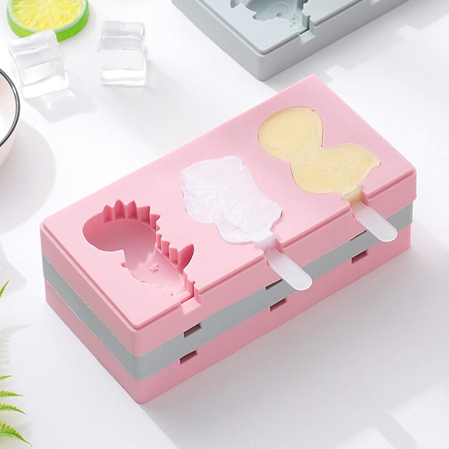 Silicone Popsicle Molds for Summer with Sticks & Lids