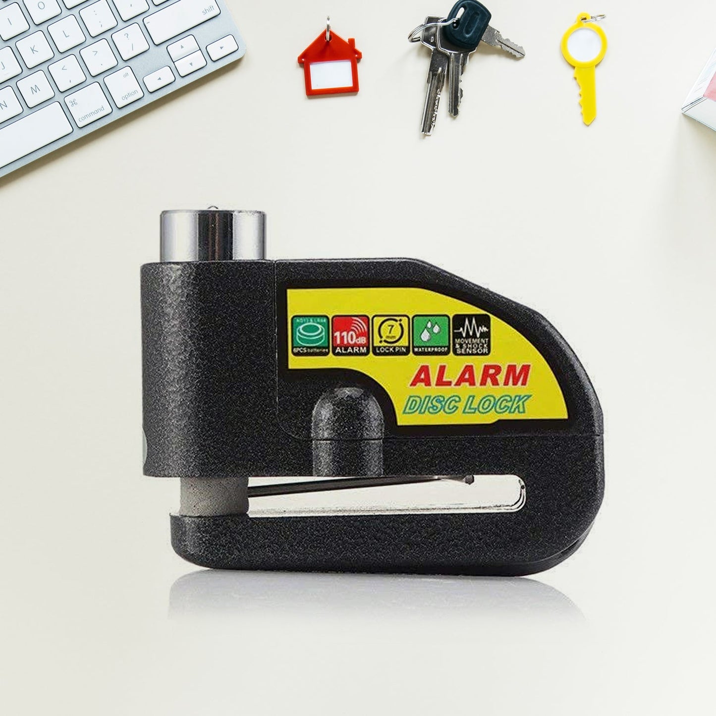Alarm Disc Lock Motorbike Anti-Theft Disc Brake Lock (1 Pc / With 2 Key)