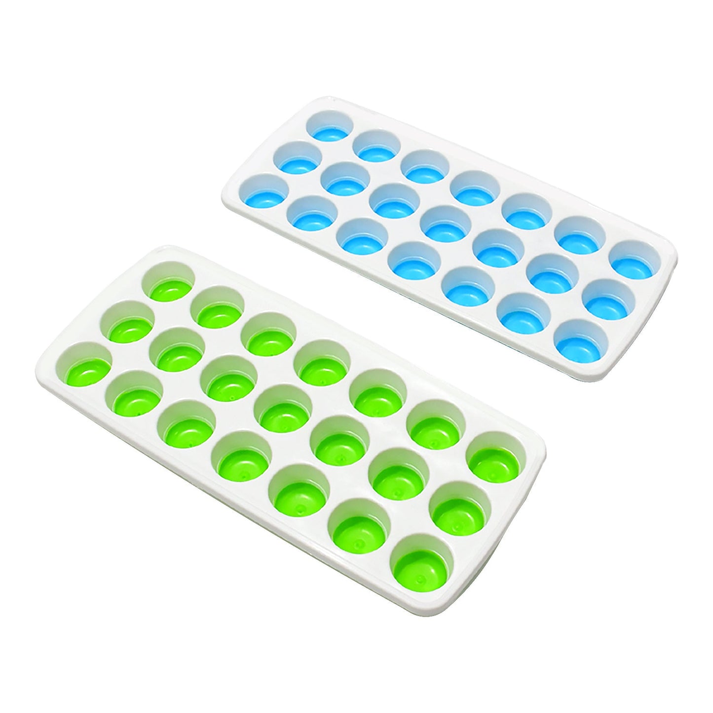 21 Cavity Up Ice Cube Trays-Easy Release Food  Grade  (2 Pc Set)