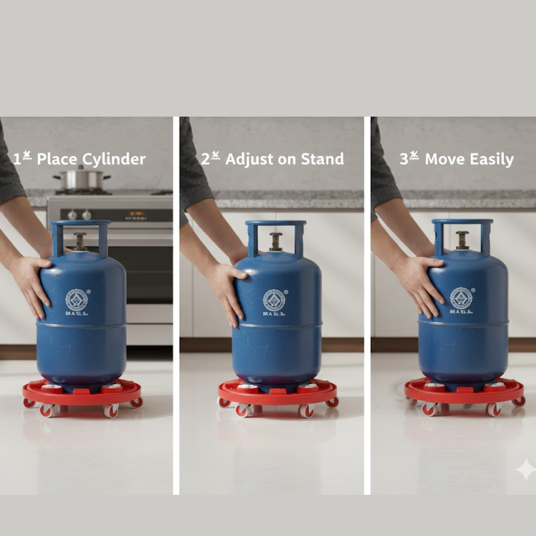 Gas Cylinder Trolley Stand with Movable Wheels