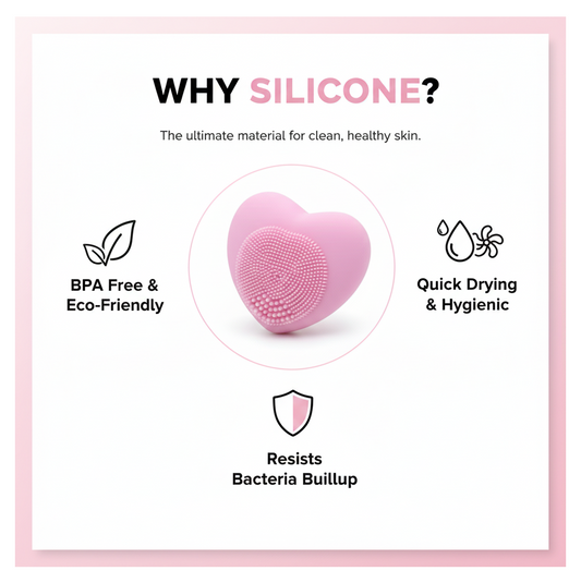 Heart-Shaped Silicone Face Wash Brush – Facial Cleansing Scrubber for Women