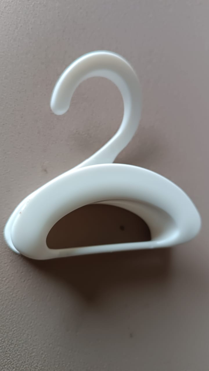 Compact Dual-Slot Multi-Purpose Plastic Hook Hanger (1 Pc)
