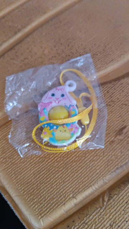 Mini Cartoon Chick-Shaped Push Pop Fidget Toy with Hanging Strap (1 Pc)