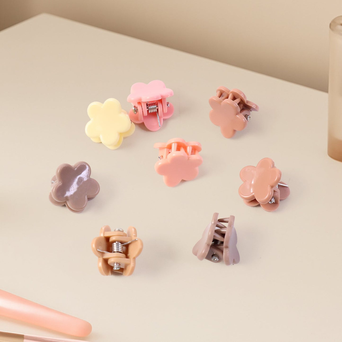 Premium Flower-Shaped Mini Hair Claw Clip Set